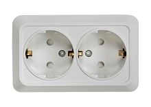 Розетка накладная с заземлением ASD Bolleto 7128 2-м. белый картинка